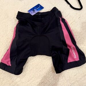 Black and Pink Padded Cycling Shorts